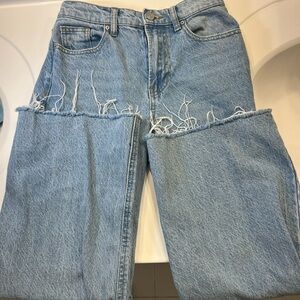 PacSun Nora Wide Leg Cropped Jeans in the color Light Blue